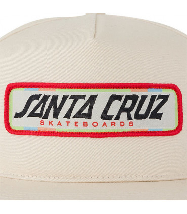 Santa Cruz Sun Down Ray Strip Snapback Mid Profile Hat B White Santa Cruz - 5