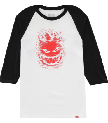 Playera Spitfire Bighead Digidistort Shirt Raglan Wht Blk Spitfire - 1