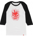 Playera Spitfire Bighead Digidistort Shirt Raglan Wht Blk