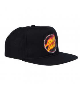 Santa Cruz Check Ringed Flamed Dot Snapback Mid Profile Hat Black Santa Cruz - 1