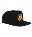 Santa Cruz Check Ringed Flamed Dot Snapback Mid Profile Hat Black