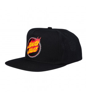 Santa Cruz Check Ringed Flamed Dot Snapback Mid Profile Hat Black Santa Cruz - 2