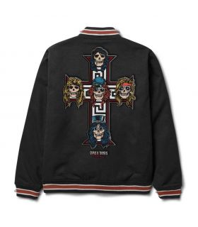 Chamarra Primitive x Gun's N' Roses Cross Varsity Jacket Black Primitive - 1