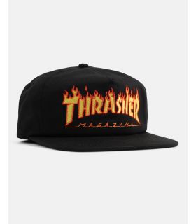 Thrasher Flame Embroidered Snapback Black Thrasher - 1