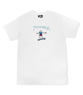 Thrasher Gonz Logo Blue Tshirt Wht Thrasher - 1