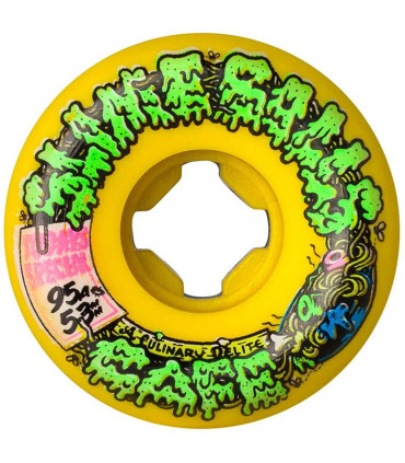 Ruedas Slime Balls Double Take Cafe Vomit Mini 53 mm 95a Amarillo/Negro Santa Cruz - 2