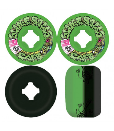 Ruedas Slime Balls Double Take Cafe Vomit Mini 54 mm 95A Verde/Negro Santa Cruz - 1