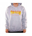 Thrasher Flame Hoodie Gray