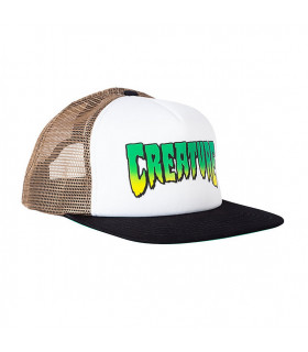 Creature Logo Mesh Trucker Hat White Tan Black Creature - 1