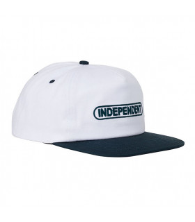 Independent Baseplate Snapback Mid Profile Hat White Navy Independent - 1