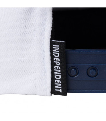 Independent Baseplate Snapback Mid Profile Hat White Navy Independent - 6