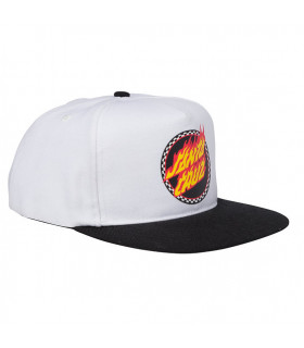 Santa Cruz Check Ringed Flamed Dot Snapback Mid Profile Hat White Black Santa Cruz - 1