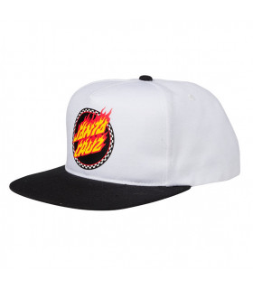 Santa Cruz Check Ringed Flamed Dot Snapback Mid Profile Hat White Black Santa Cruz - 2