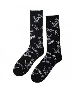 Thrasher Gonz Logo Crew Socks Black  - 1