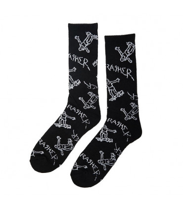 Thrasher Gonz Logo Crew Socks Black  - 1