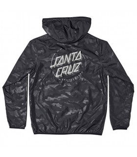 Santa Cruz Partial Dot Hooded Windbreaker Jacket Camo Blk Santa Cruz - 1