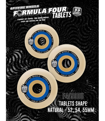 Ruedas Spitfire FoRmula 4 Tablets Natural 99 Du - 54 Mm
