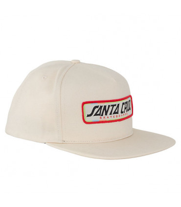 Santa Cruz Sun Down Ray Strip Snapback Mid Profile Hat B White