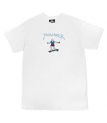 Thrasher Gonz Logo Blue Tshirt Wht