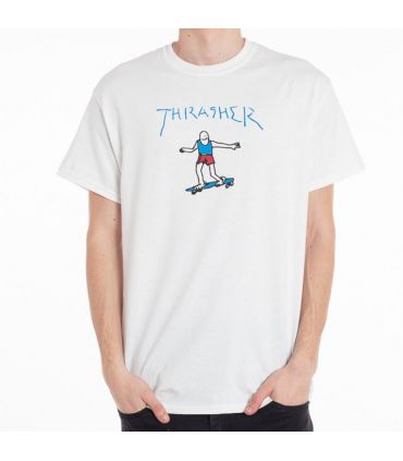 Thrasher Gonz Logo Blue Tshirt Wht