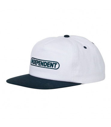 Independent Baseplate Snapback Mid Profile Hat White Navy
