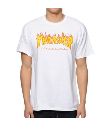 Thrasher Flame Logo T-shirt wht